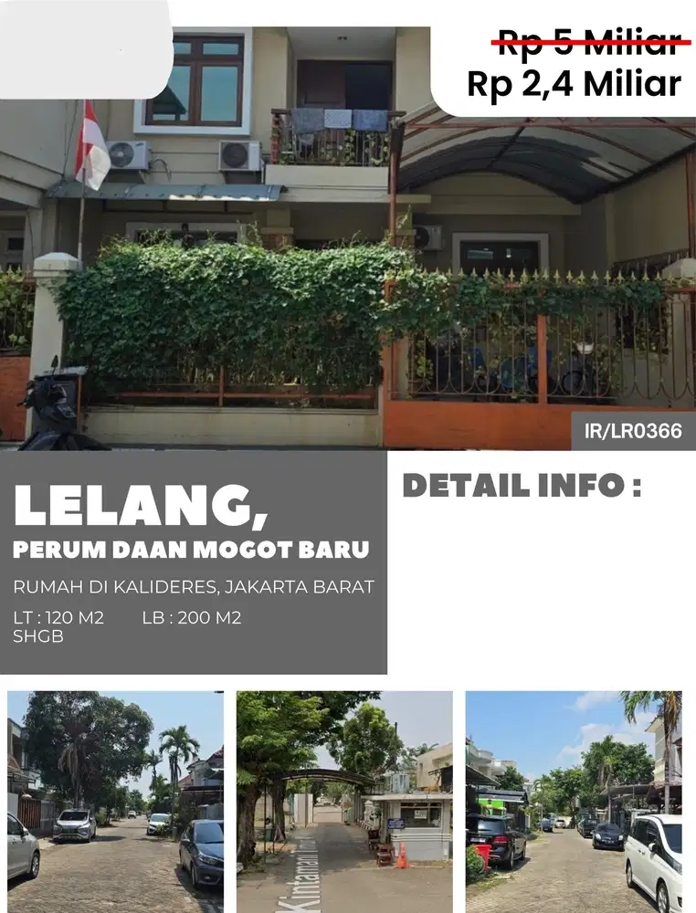Peluang Investasi Daan Mogot, Kalideres, Jakarta Barat Rumah 2 Lantai
