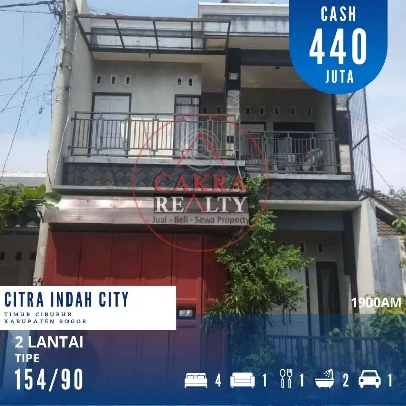 Di jual murah rumah 2 tingkat  di citra indah city