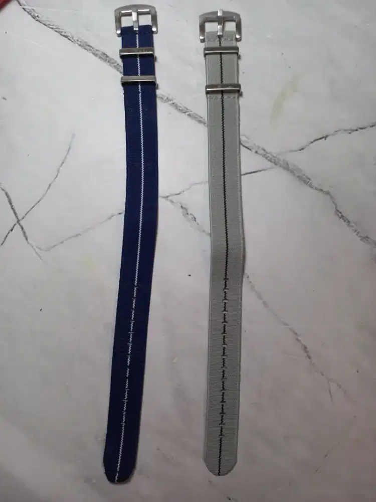 Nato Blue Navy and Grey Strap tali jam tangan Nato Rubber canvas