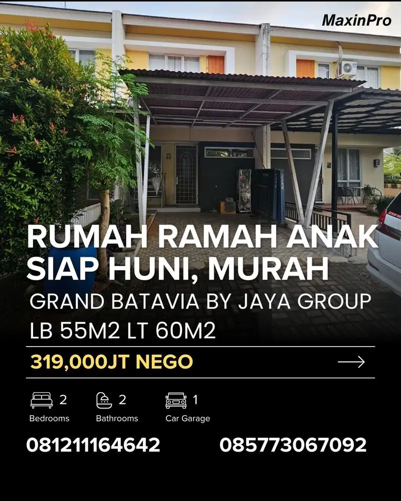 Dijual Rumah Gand Batavia Calista Depan Taman, Cakep
