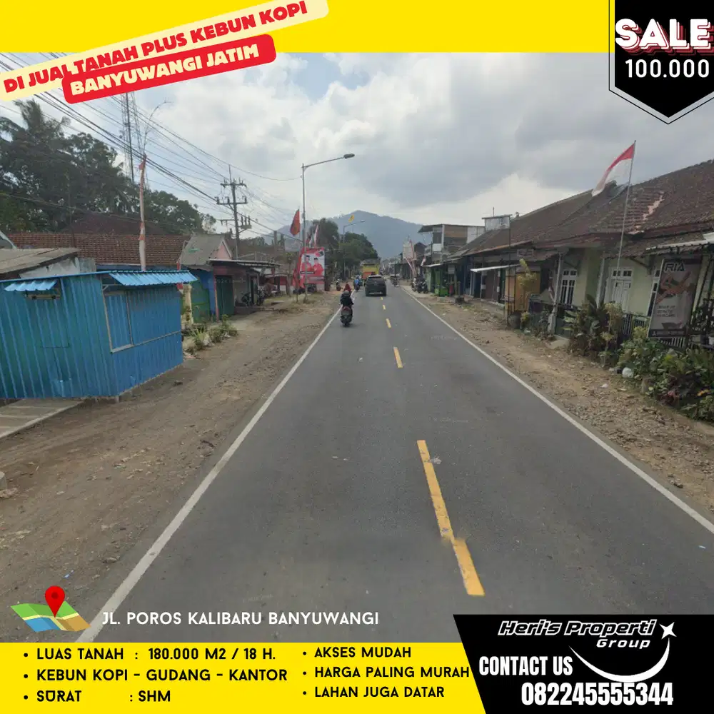 Di Jual Borongan Kebun Kopi - Gudang - Kantor Kalibaru Banyuwangi