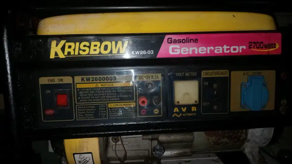Genset bensin/krisbow 2700 watt