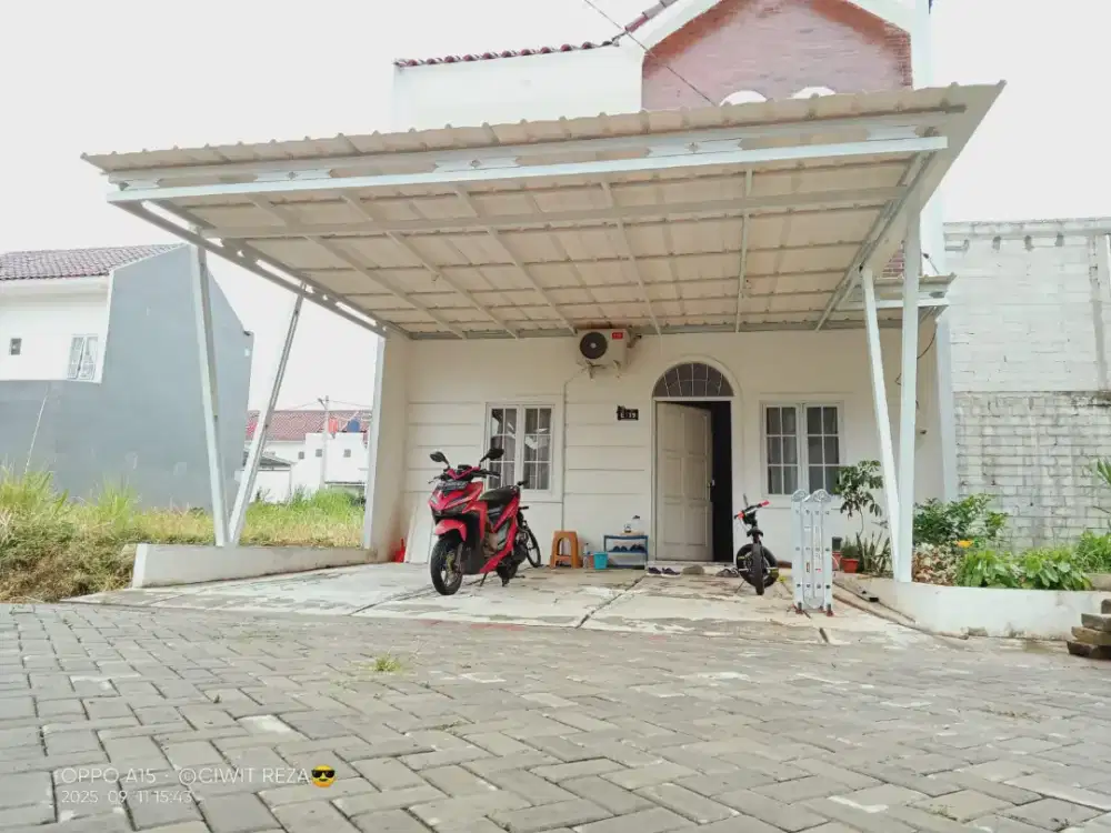 Kanopi atap alderon singel rangka cet terpasang