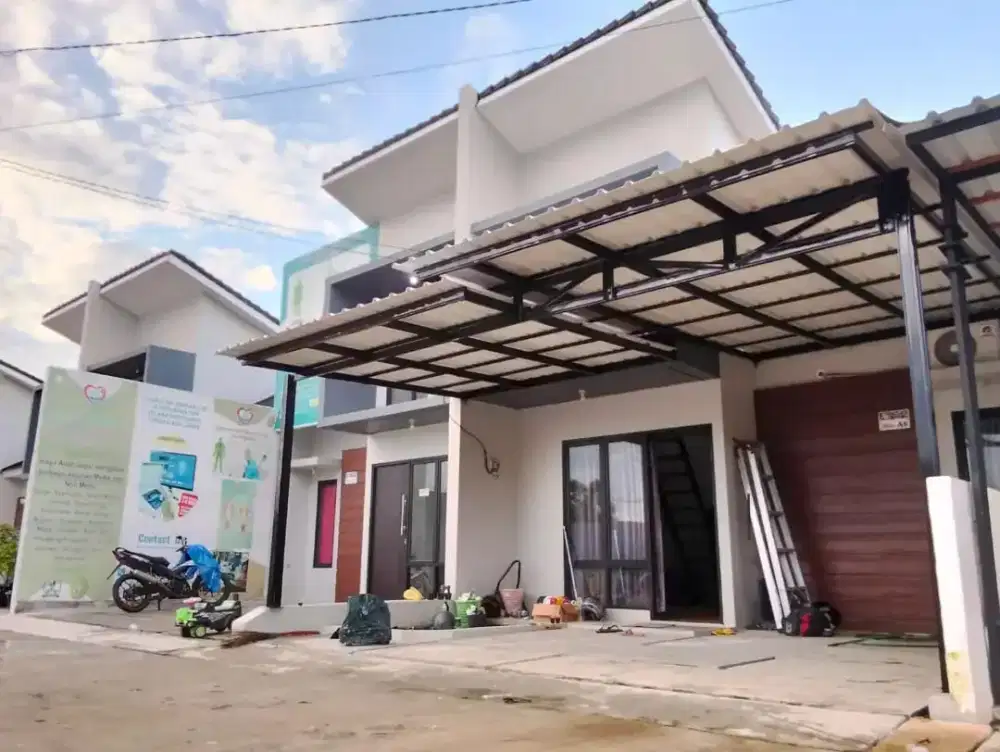 Kanopi atap alderon singel cet rangka terpasang