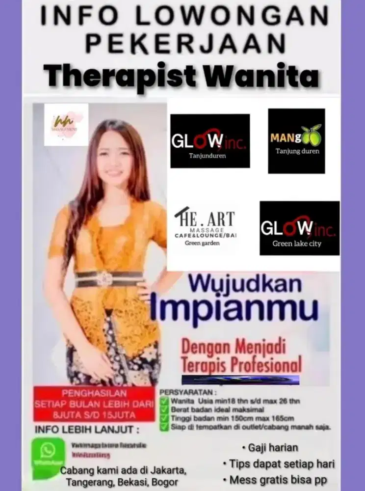 Lowongan Therapist wanita