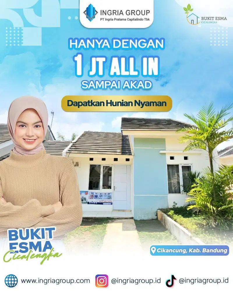 Rumah 166 Jt, Booking 500rb, Cicilan 1 Jt Dkt St. Cicalengka