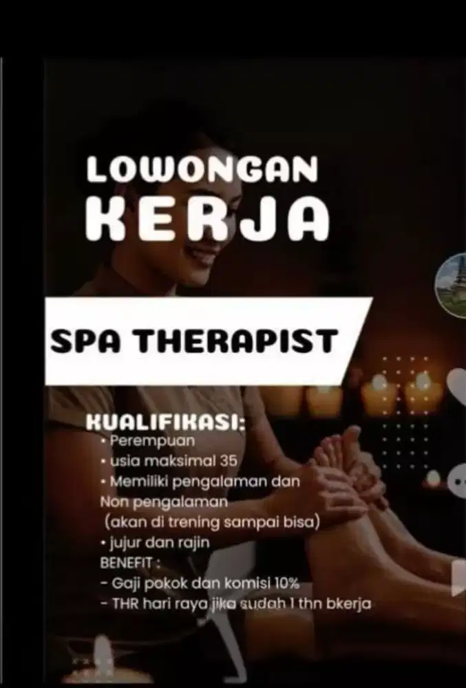 Lowongan Therapist Wanita