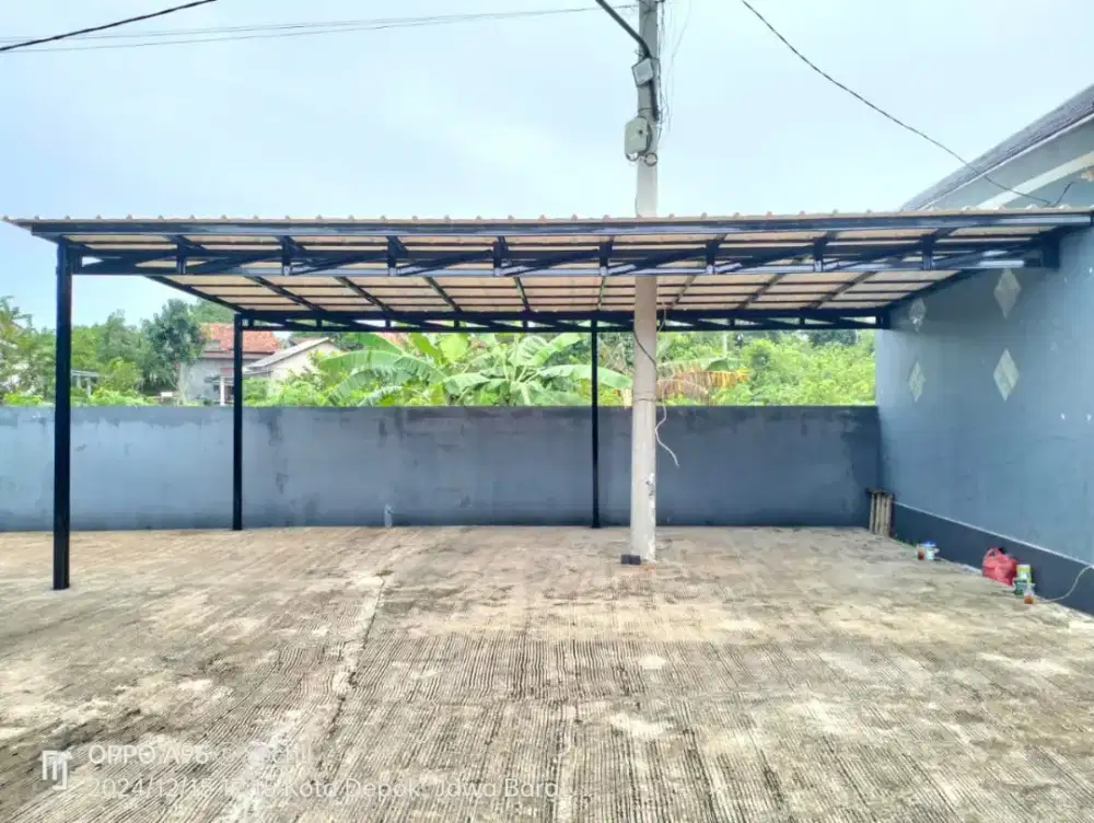 Kanopi atap alderon singel Alin terpasang