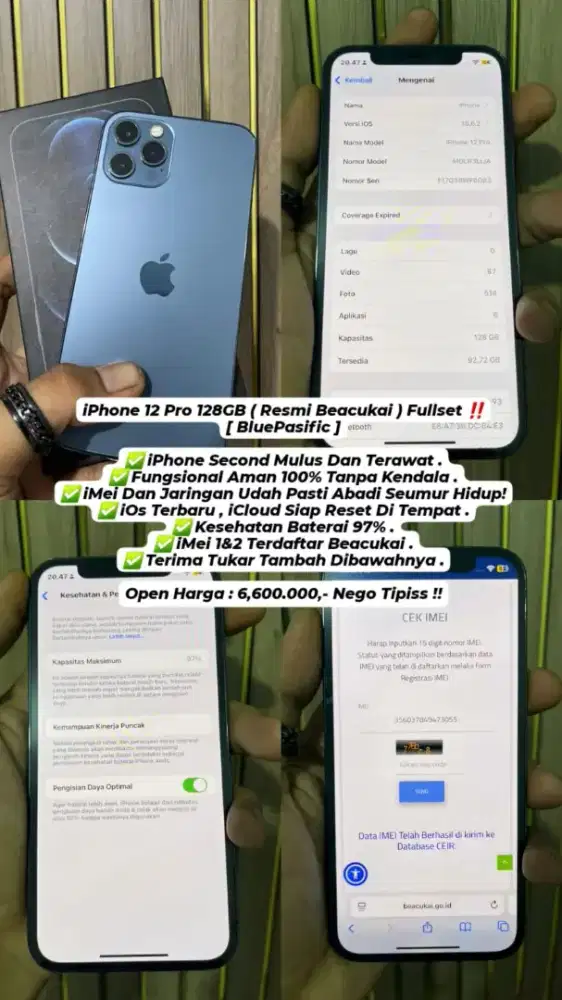 Iphone 12 Pro 128Gb Resmi Beacukai