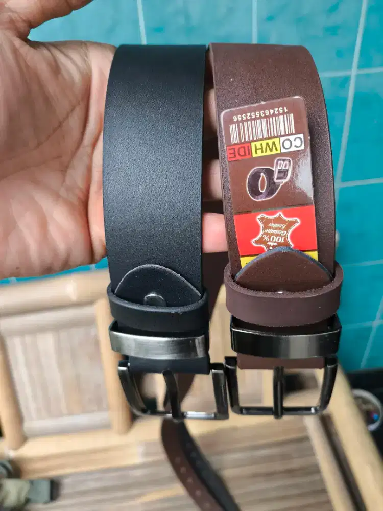 Sabuk Kulit Sapi Asli Full Selapis Tahan Bakar Panjang