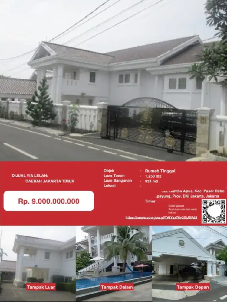 Dijual Rumah Bambu Apus Pasar Rebo Cipayung