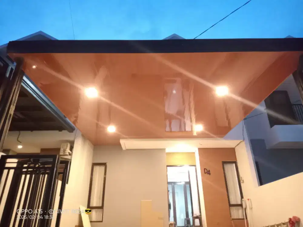 Kanopi atap alderon singel+plapon PVC alintepasang