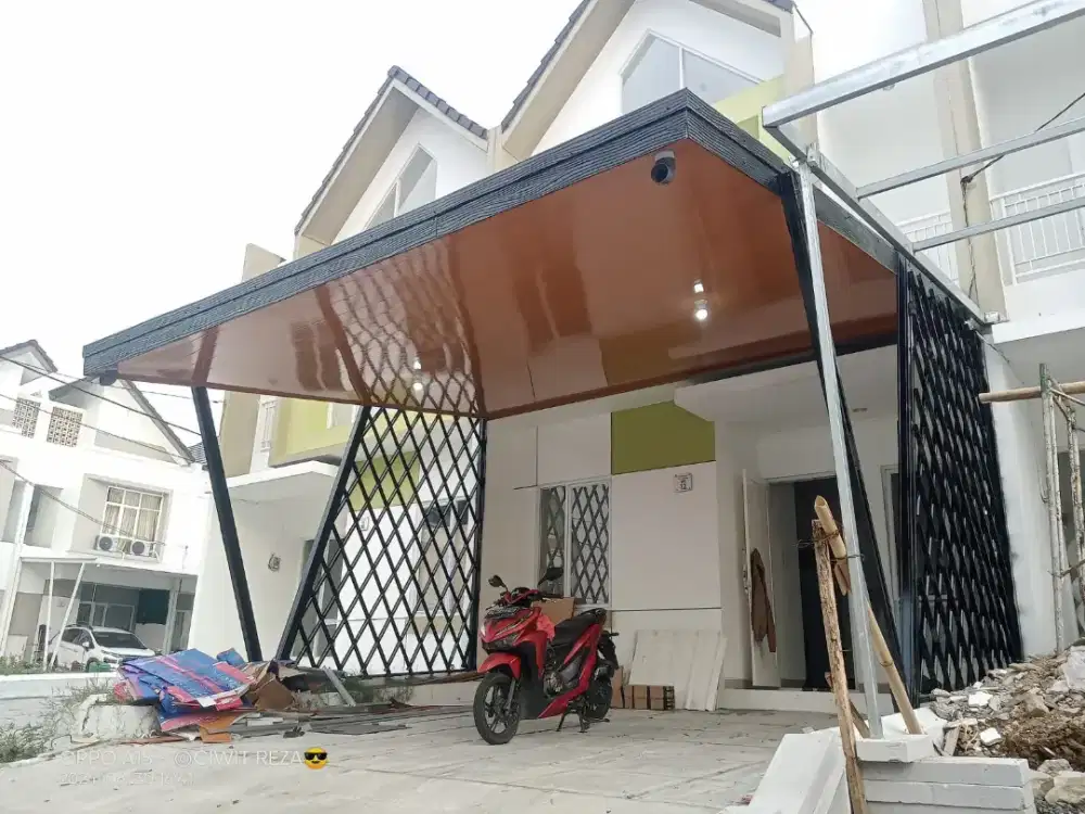 Kanopi atap alderon singel plapon PVC alintepasang