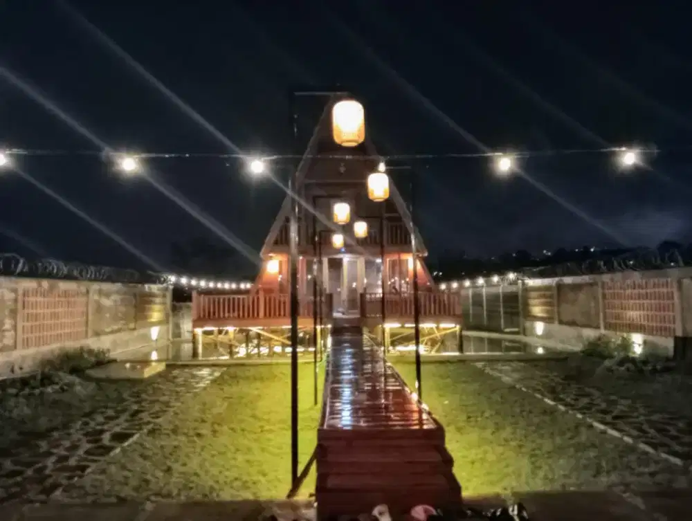 Jual Villa kayu Estetic Pinggir jalan desa Area jagabaya Banjaran