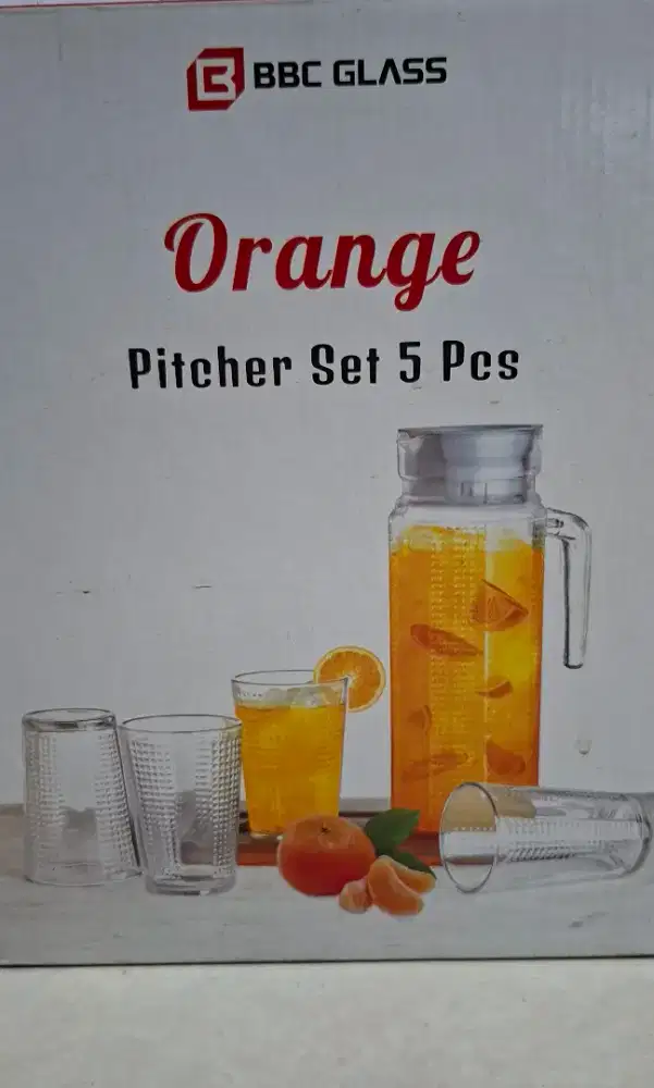 Pitcher tempat Air Kaca dan gelas kaca 4pcs