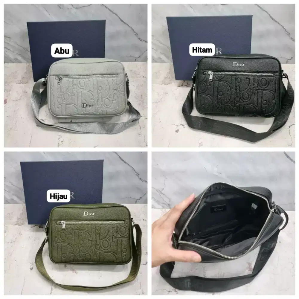 TAS SELEMPANG PRIA CD RIDER ZIP MESSENGER BAG EMBOSSED LEATHER
