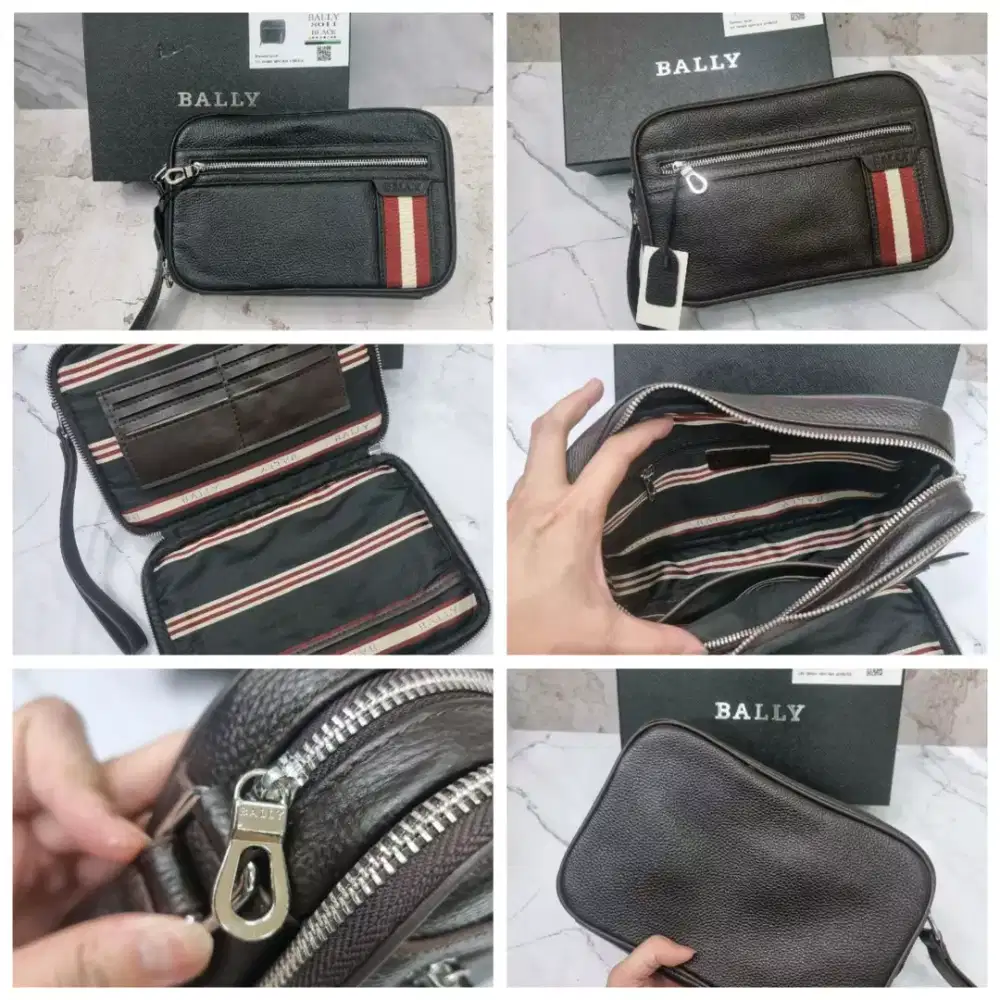 CLUTCH PRIA KULIT BALLY ORIGINAL LEATHER BLACK OR BROWN