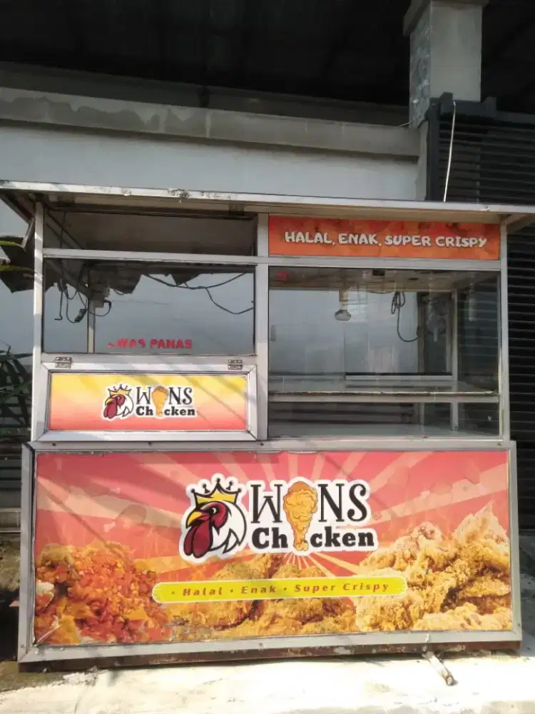 Gerobak Rombong Outlet Etalase Gorengan Ayam Fried Chicken
