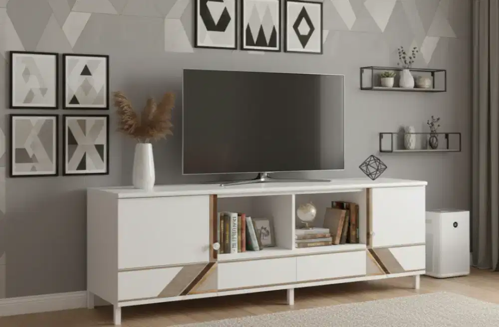 Bufet tv besi / rak tv besi / meja tv besi