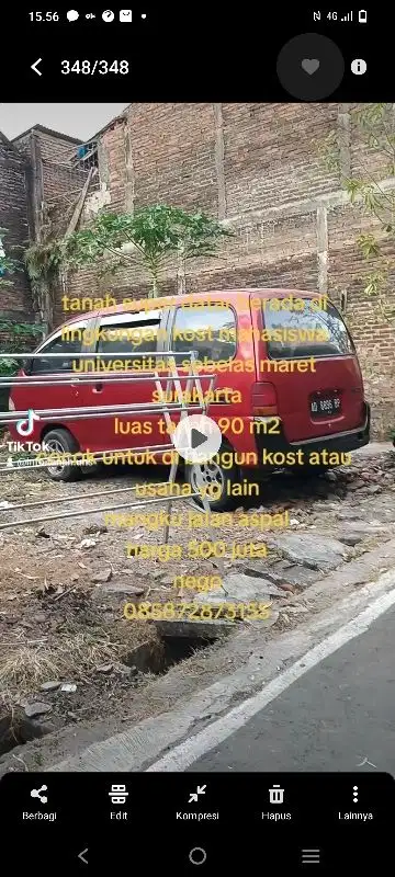 jual tanah di blk uns jebres surakarta