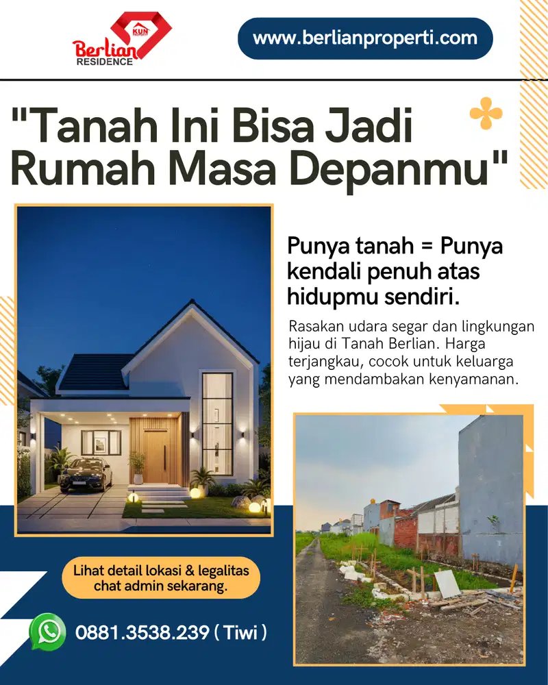 Tanah Murah SHM Siap Bangun Strategis Gedangan