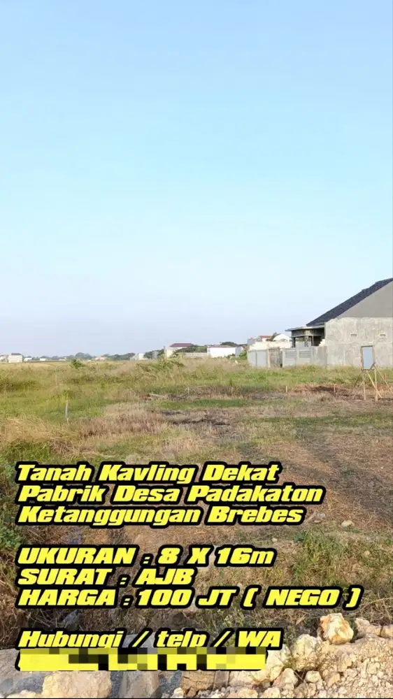 Tanah Kavling Dekat PT Jia Wei Di Desa Padakaton Ketanggungan Brebes