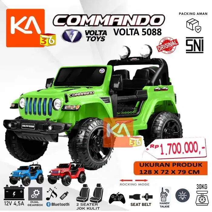 Mainan Mobil Aki Anak Jeep Commando Volta 5088