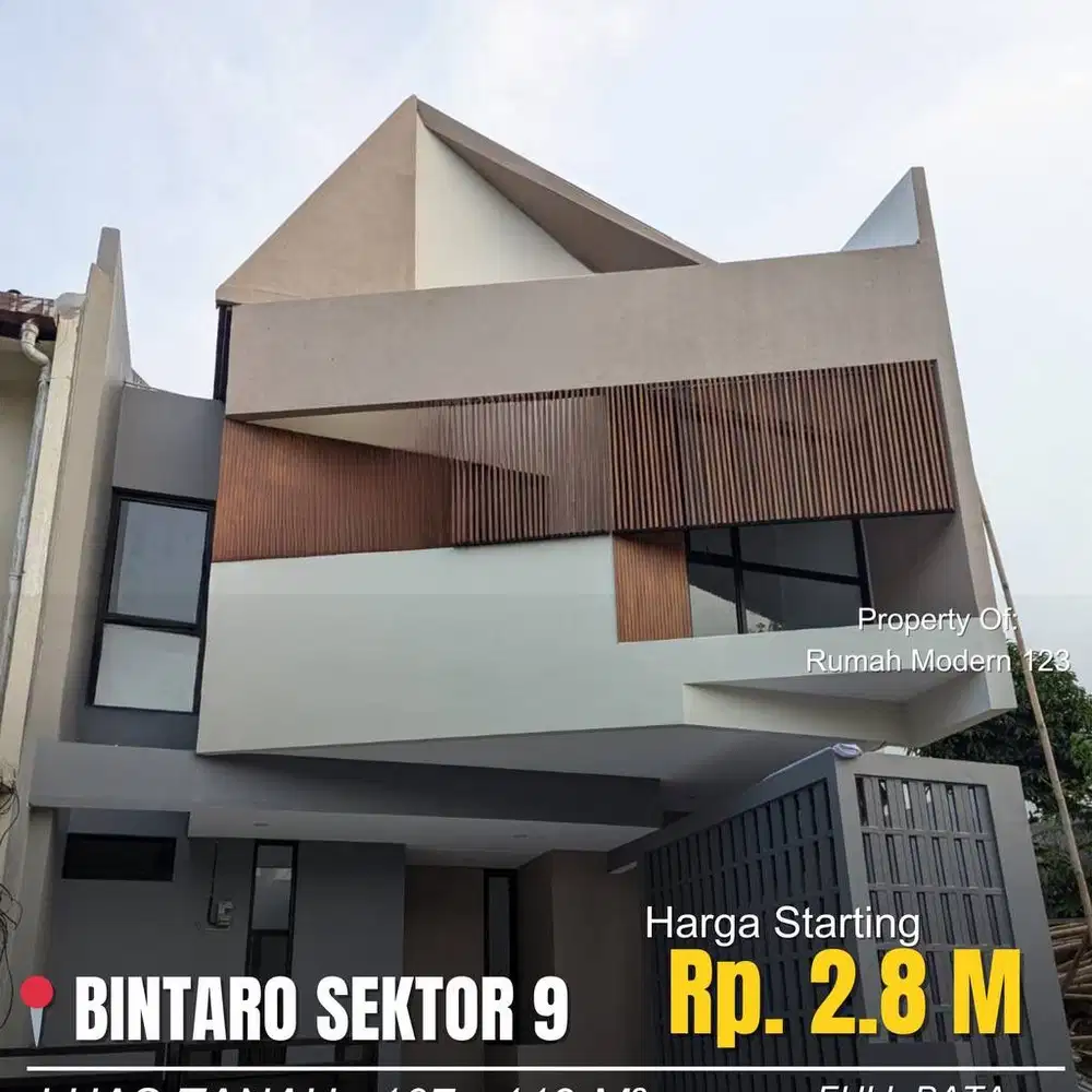 DI JUAL RUMAH MODERN INDUSTRIAL DESAIN LOKASI BINTARO JAYA SEKTOR 9