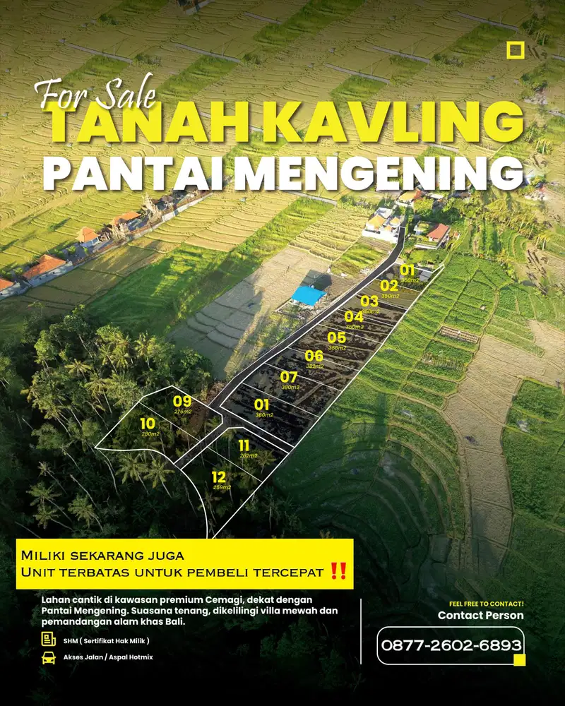 Tanah cemagi Dekat luna beach Club