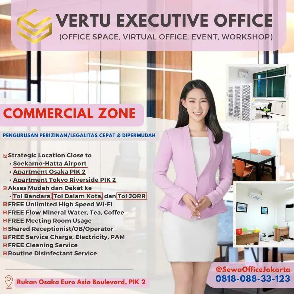Disewakan Office Space Rukan Osaka Euro Asia Pik 2