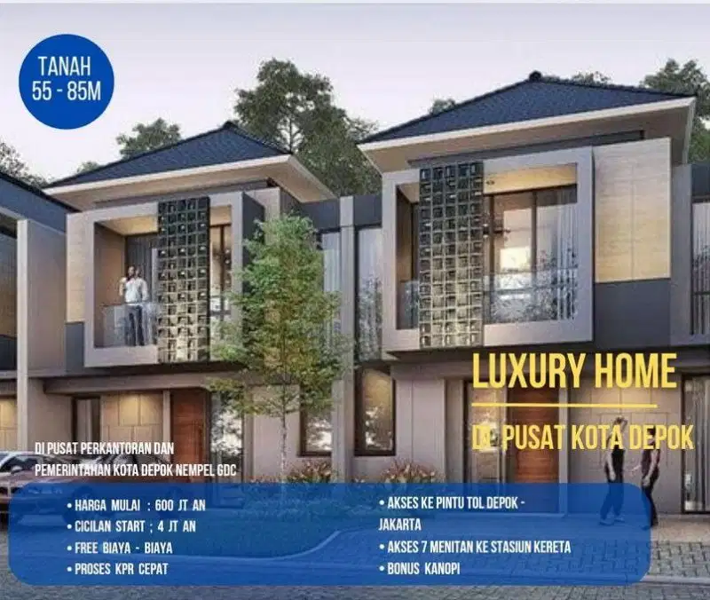 Dijual Rumah 2 Lantai Dekat GDC Depok