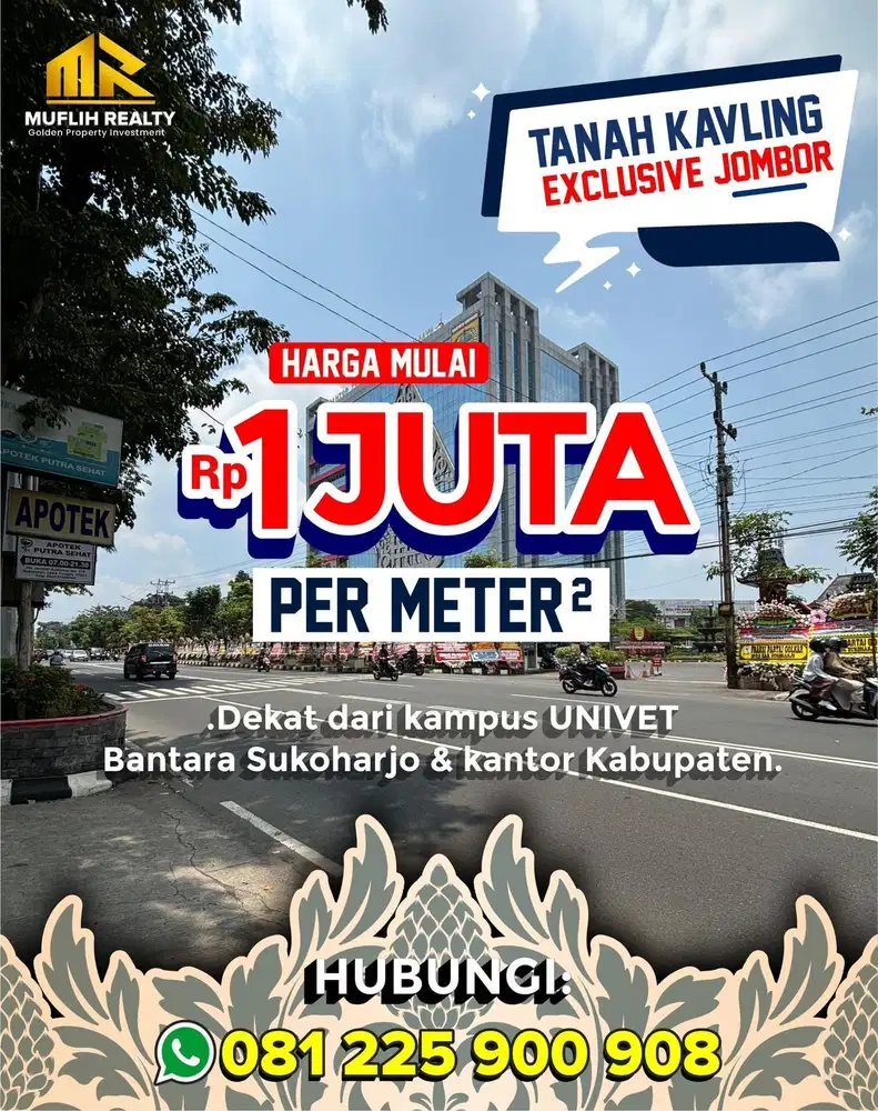 DIJUAL TANAH PREMIUM LOKASI STRATEGIS DI SUKOHARJO