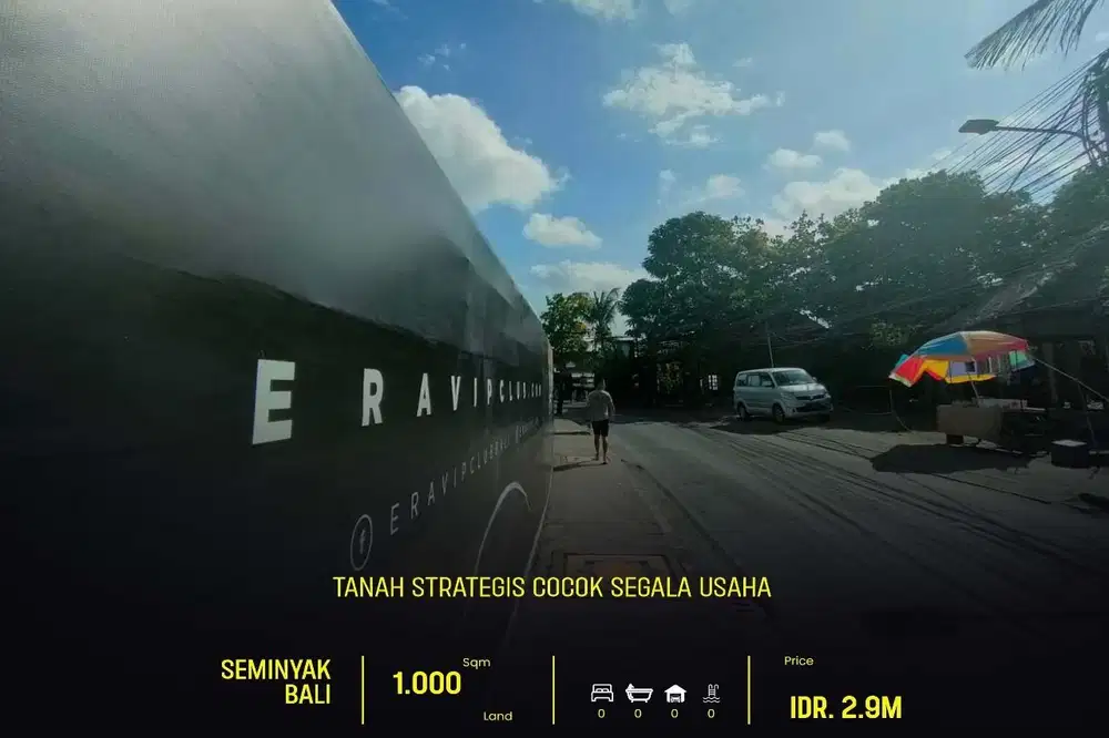 DIJUAL TANAH SEMINYAK BALI JALUR RAMAI