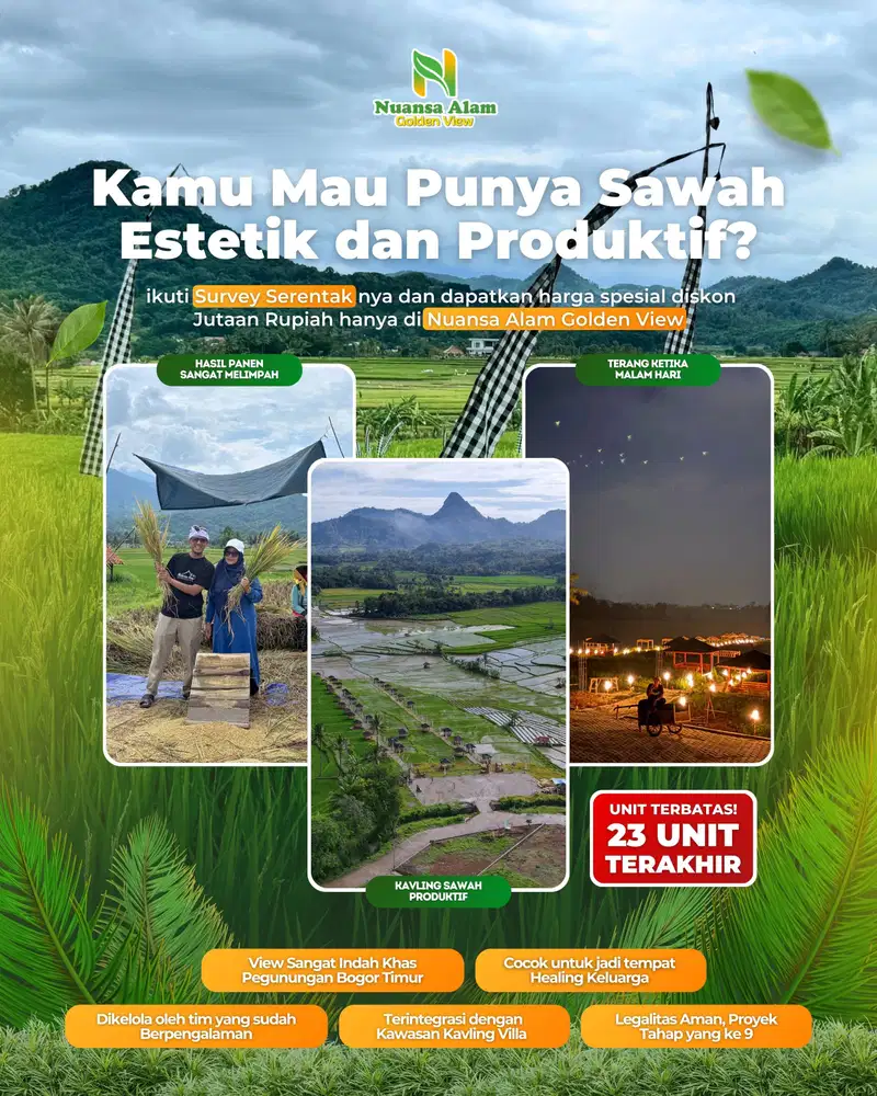 TANAH KAVLING SAWAH SHM