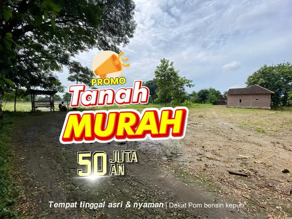 Tanah Kavling Murah Pemandangan Sawah Hijau Sukoharjo