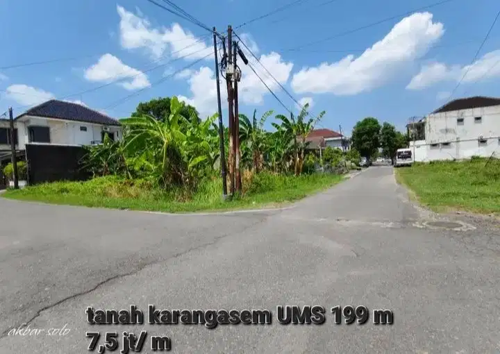 Dijual Tanah di Timur UMS karangasem solo
