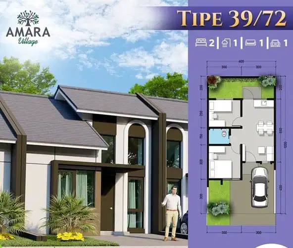 Rumah Modern Minimalis Amara Village Tipe 39/72 – Nyaman untuk Keluarg
