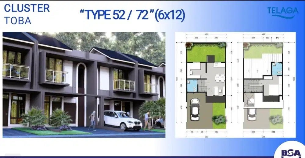 Hunian 2 Lantai Telaga Legok – Cluster Toba Tipe 52/72 (6x12)