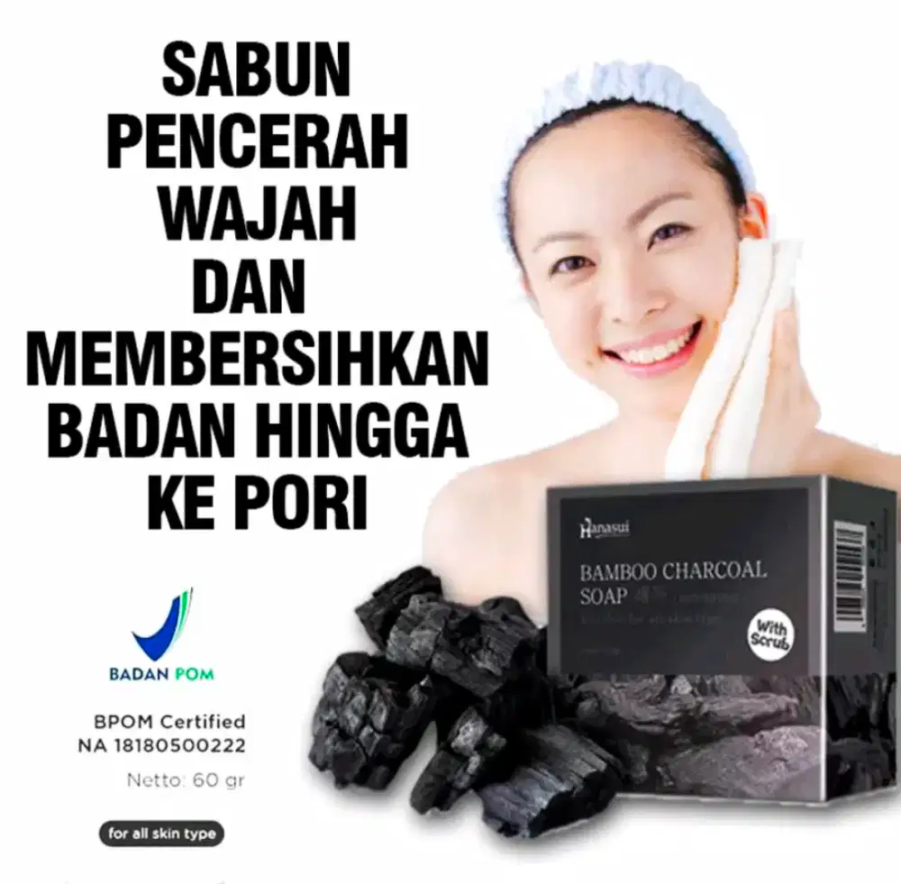 Sabun bamboo Charcoal mencerahkan wajah dan tubuh