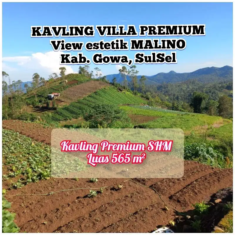 Kavling Premium SHM, investasi untuk Villa/Cafe  View Estetik Malino