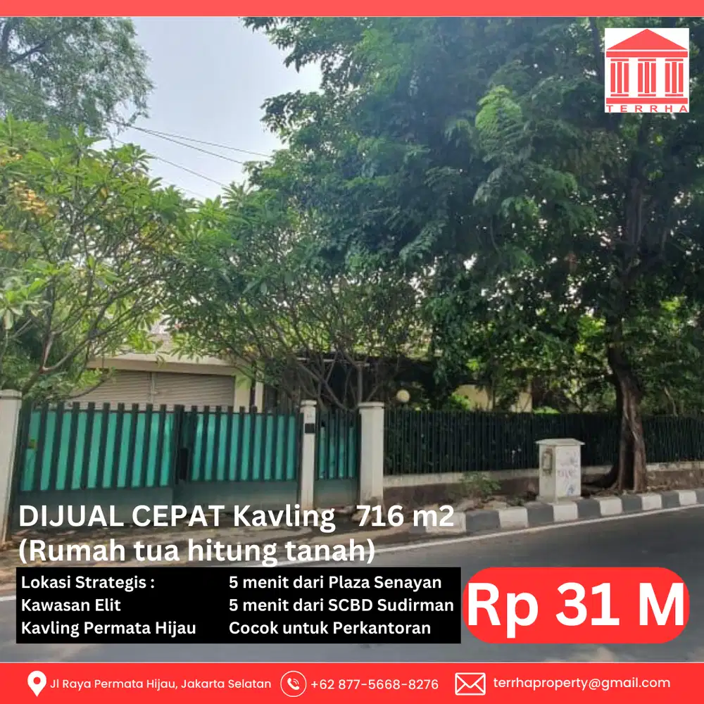 DIJUAL Cepat Kavling di Permata Hijau (Rumah Tua Hitung Tanah)