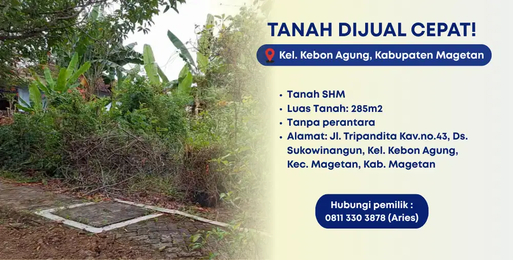 JUAL TANAH SHM KEBONAGUNG MAGETAN MURAH