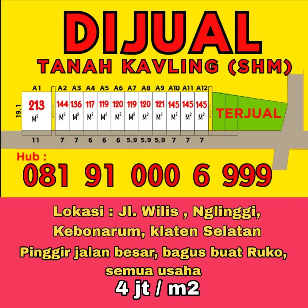 Kavling Ruko Pinggir Jalan Klaten