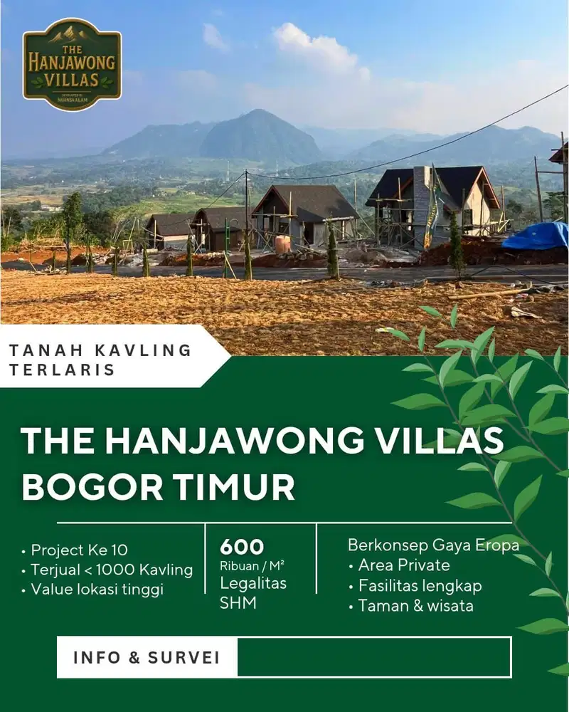 Tanah Kavling Kawasan Perumahan Konsep eropa Klasik di Bogor