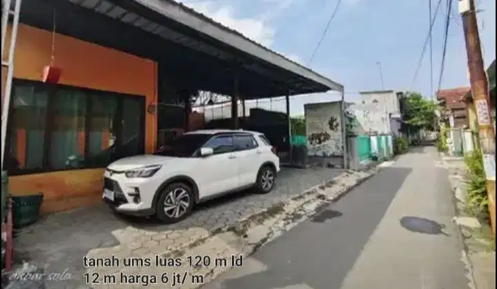 Dijual Tanah Di UMS  surakarta Barat kampus