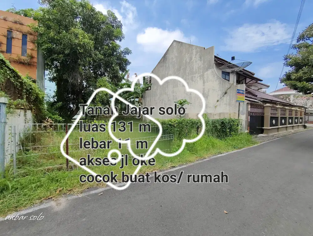 Dijual Tanah di  Jajar solo