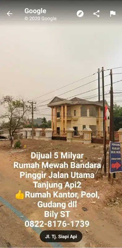 Rumah/Tanah jln Utama Bandara gudang kantor murah palembang
