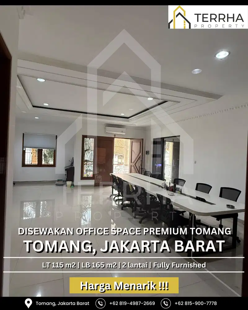 DISEWAKAN OFFICE SPACE PREMIUM TOMANG, JAKARTA BARAT