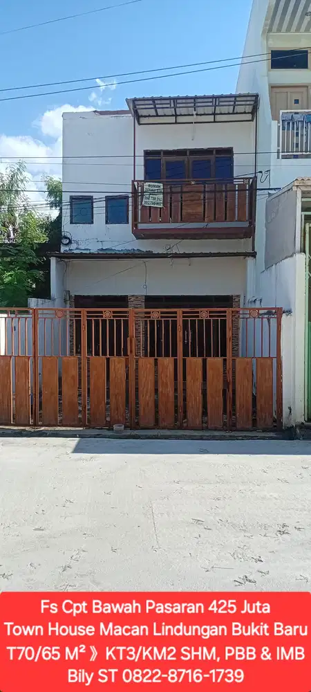 Town House 3 KT Bukit Baru Macan Lindungan Murah Palembang Rumah
