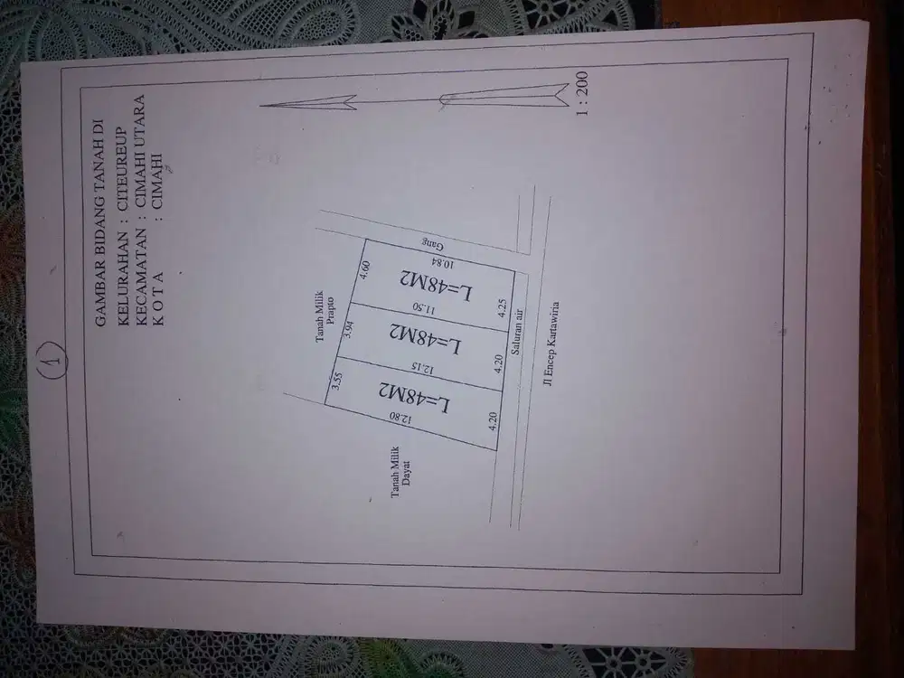 Tanah komersial buat 1 unit Ruko  strategis di Kota Cimahi